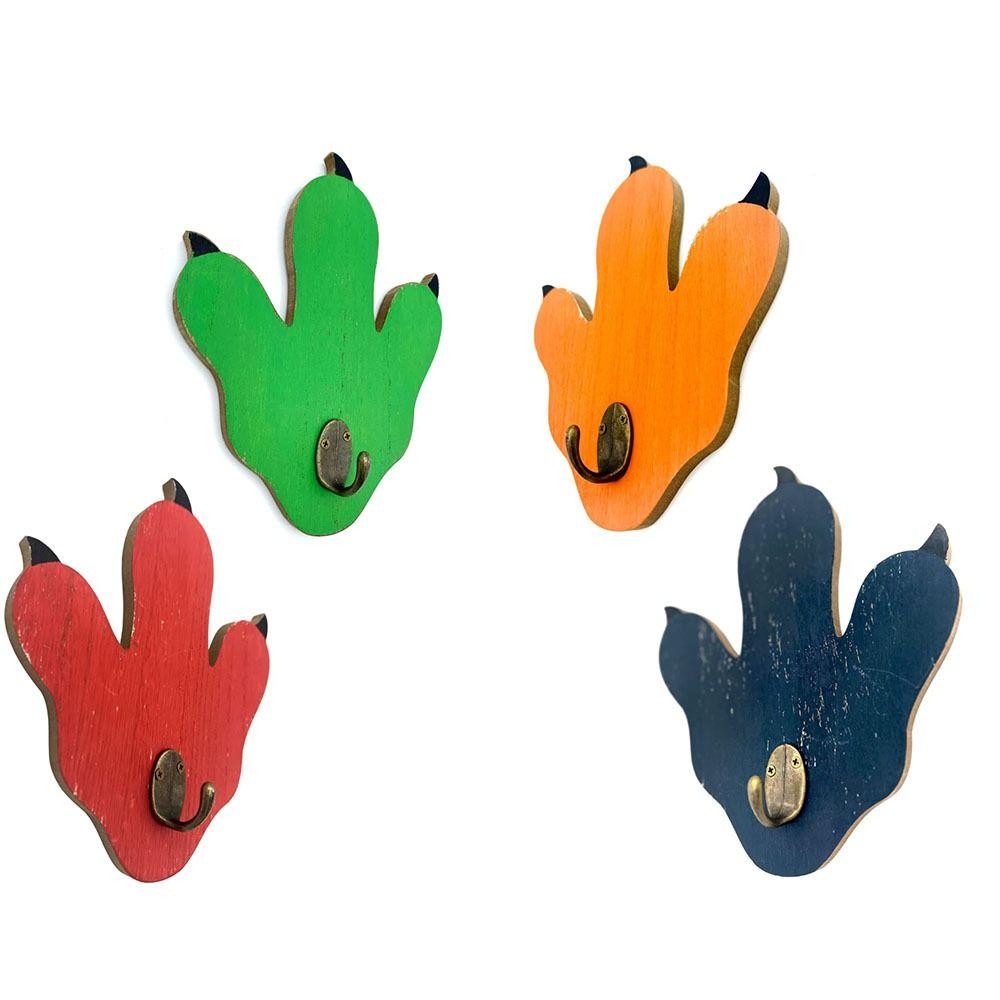 

Деревянные следы динозавров Крючок Настенная вешалка Стойка Креативное украшение дома