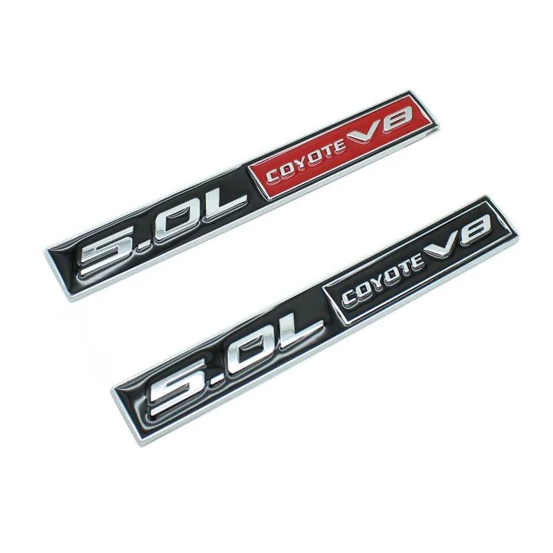 Car Styling Coyote 5.0L Coyote V8 3D Metal Car Badge Body Fender Rear Trunk Adhesive Emblem For F150 Mustang Shelby FX4