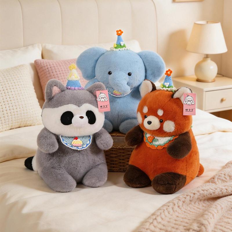 40cm Cute Animal Plush Doll Grey Raccoon Blue elephant penguin redpanda Plush Toy Super Soft Christmas Gift For Boys And Girls