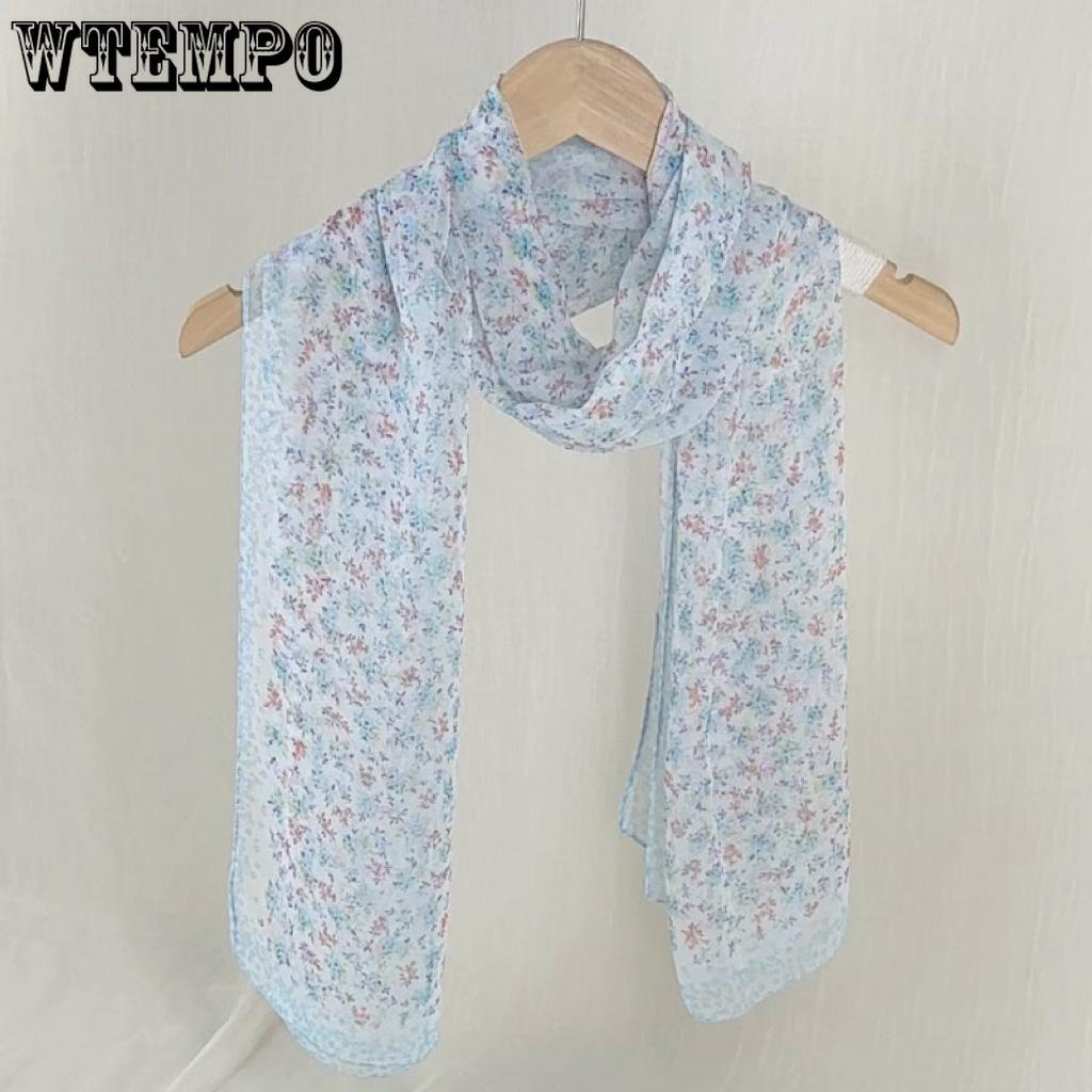 Women's Floral Scarf Long Scarf Versatile Shawl Gauze Scarf Travel Matching