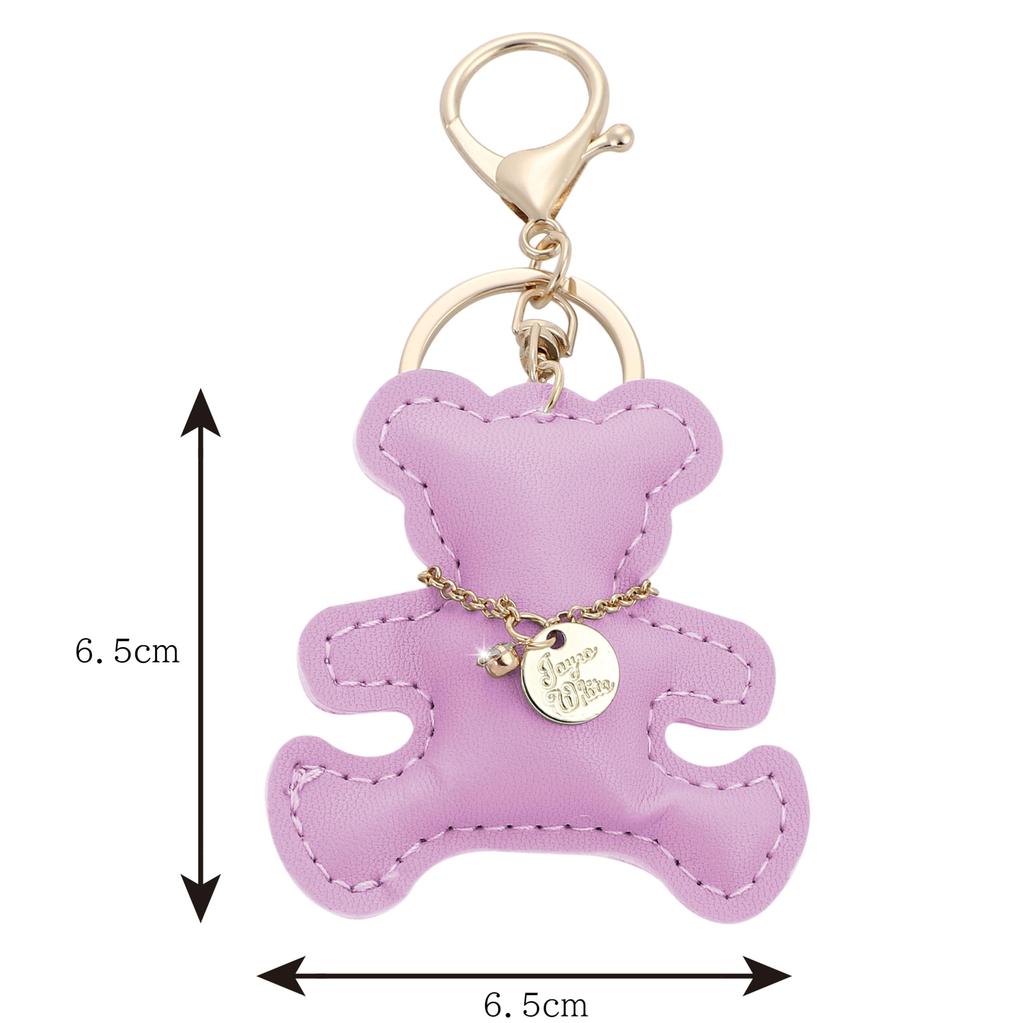 Tonecraft Bear Key Holder, Simple, Orthodox, Bag Charm, Popular, Stylish, Cute, Bear, PU Leather, Squishy, purple