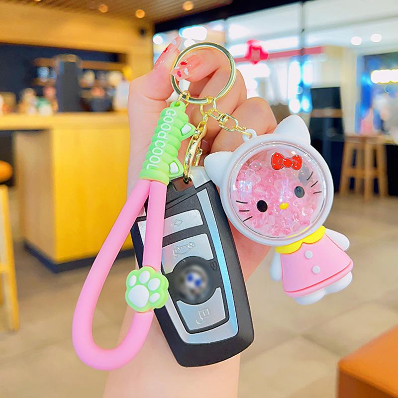Cute Cartoon Cat Scented Bead Keychain Long Lasting Fragrance Backpack Charm Creative Small Gift Pendant