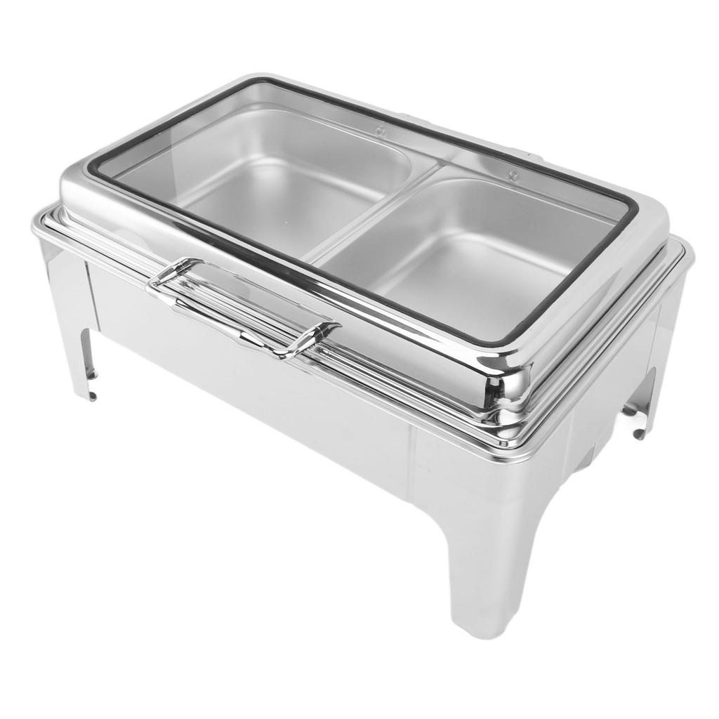 Chafing Dish Buffet Set 9L Stainless Steel Rectangle Alcohol Heated Catering Food Warmer with Food