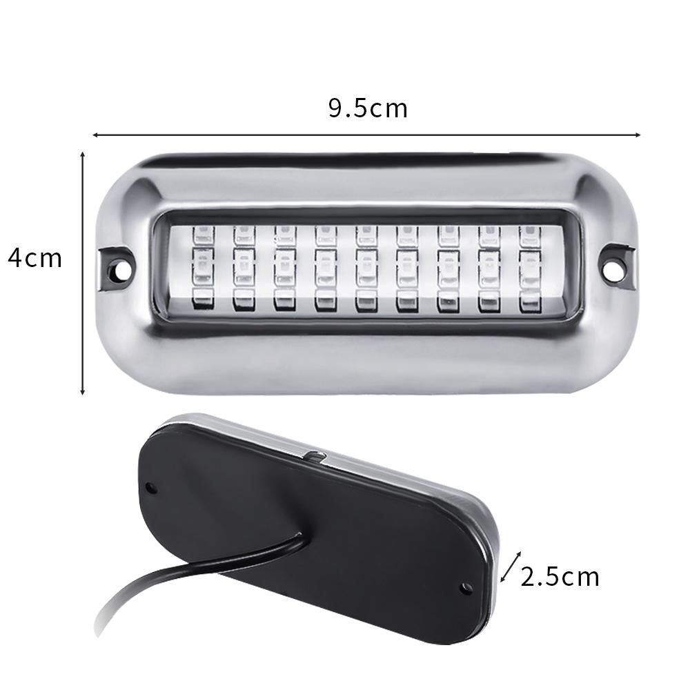 Waterproof Boat Transom Light Universal 12V 27 LED Marine Stainless Steel Underwater Pontoon Boat Tail Lamp White/Blue/Red 2Pc