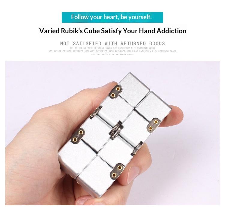 Vivarise Infinity Cube Plastic Alloy Like Stress And Anxiety Relief Fidget Toy For Adults Kids Office Home Travel Portable Cube