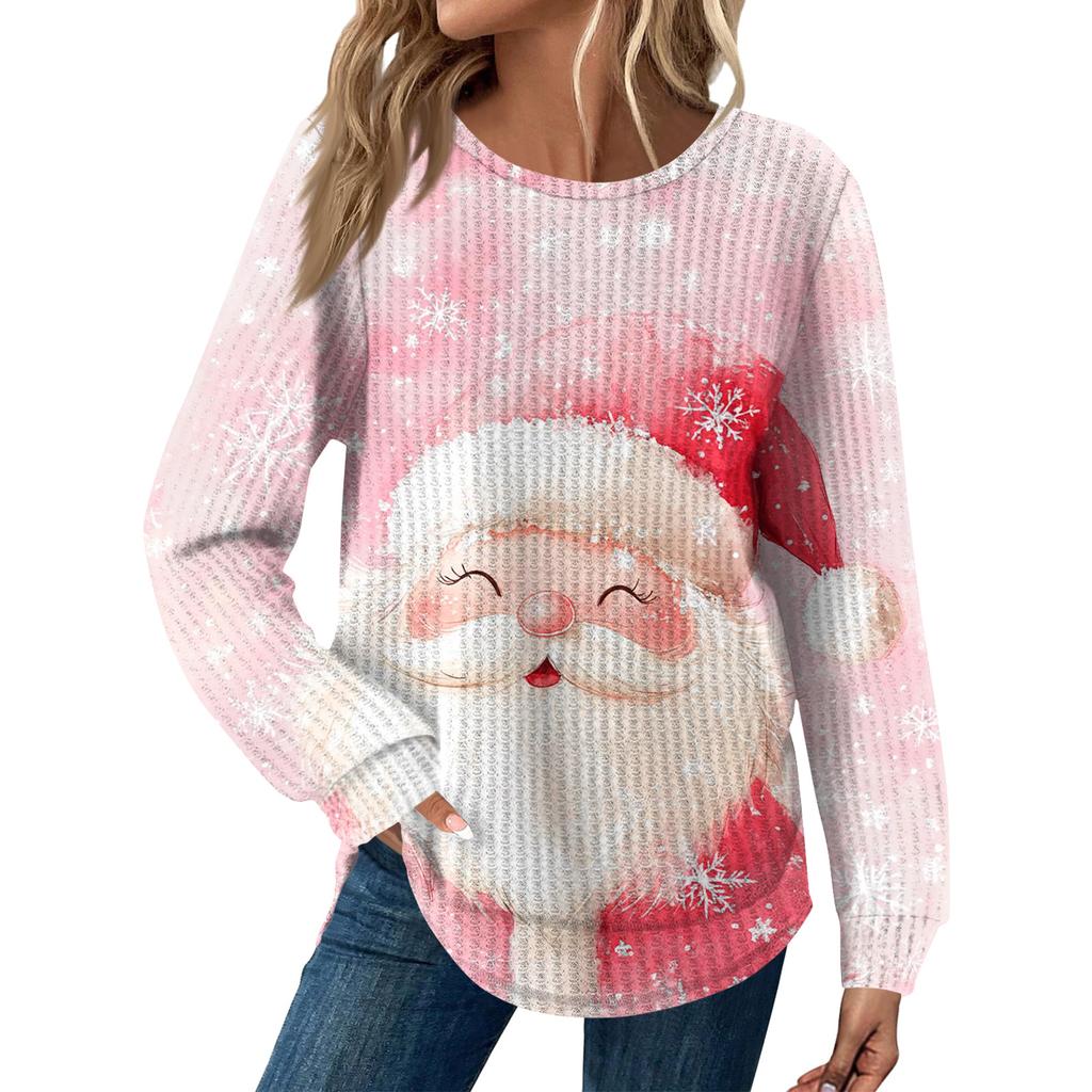 Dámská móda Dlouhý rukáv Vánoční Volný Dlouhý rukáv Kulatý výstřih Ležérní Top
