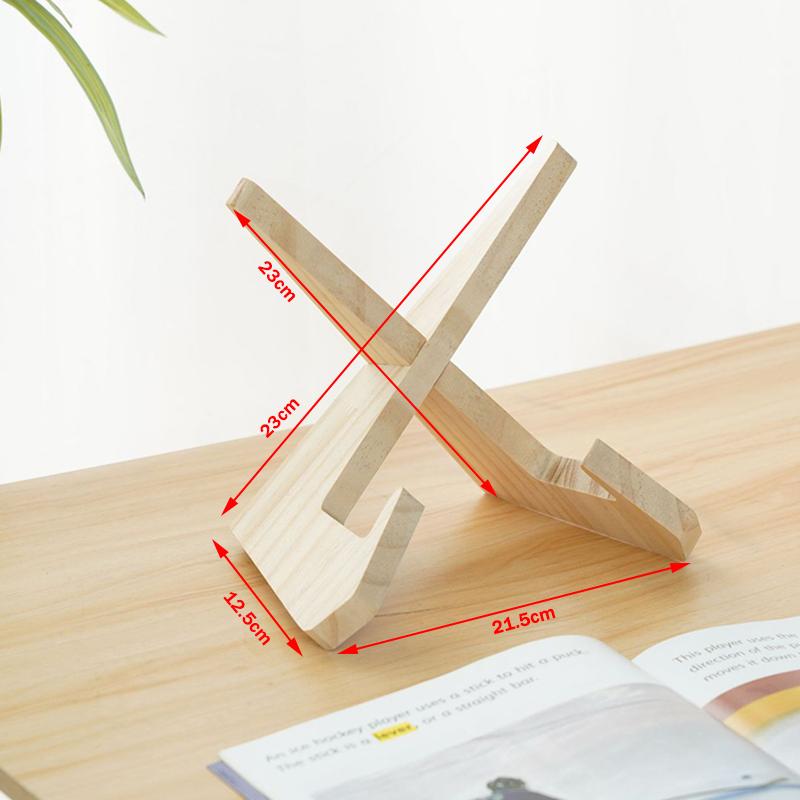 Wooden Book Stand Adjustable Recipe Rack for Cookbook Tablet Document Display Perfect for Kitchen Home Reading and Storage