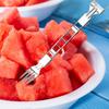 Watermeloen Vork Snijder Cutter Roestvrij Staal Fruit Snijder Vork Handheld Roestbestendig 2-in-1 Roestvrij Staal Splijters Voor Cantaloupe