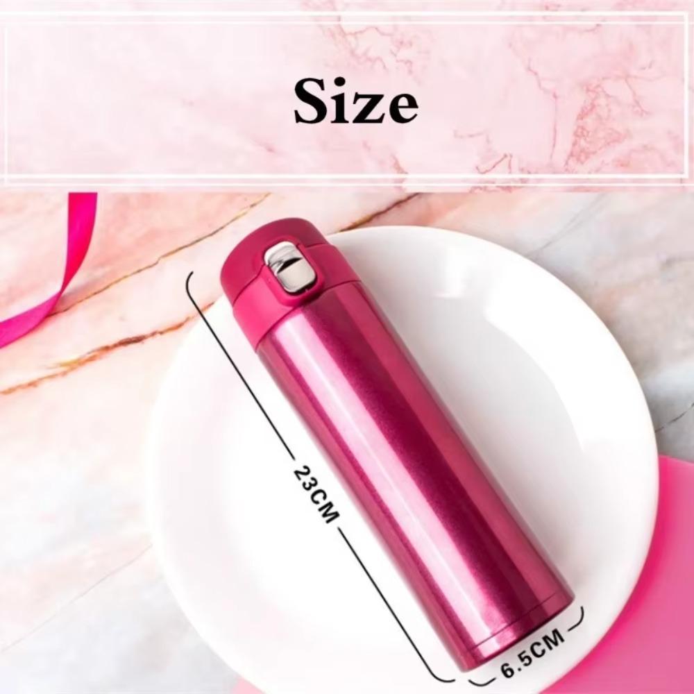 500ML Capacity Vacuum Flask Bouncing Cover Thermo Cup Drinkware Coffee Mug Milk Container