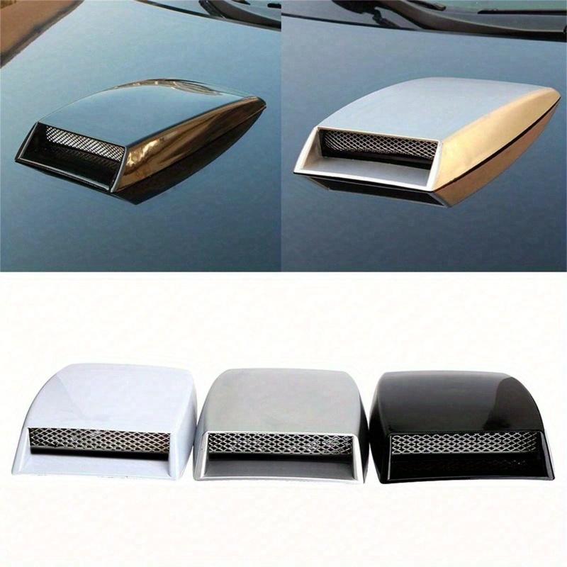 Car Decorative Air Flow Intake Hood, Universal Air Flow Intake Turbo Bonnet Vent Grille Scoop Cover Sticker Car Hood Vent Scoop Accessories