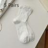 5 Pairs of Women's Spring and Summer Fashionable Cotton Bow Bell Accessories and Socks