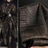 High-end Black Gold Scale Pattern Embossed Bronzing Fabric Retro Bionic Leather Texture Designer Fabric For DIY Sewing Apparel