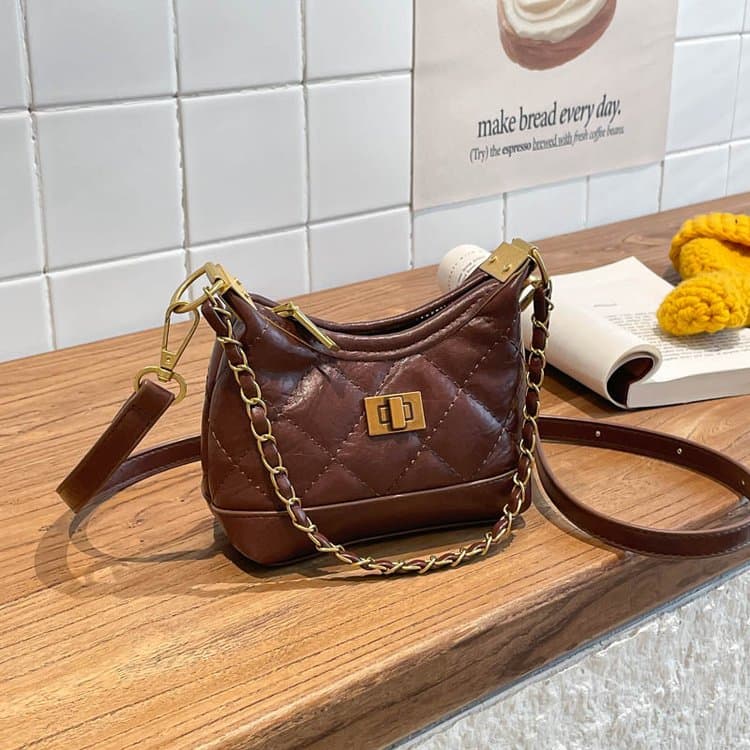 Vintage Rhombus Underarm Bag Daily Commuter Small Satchel