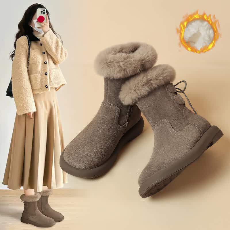 ZHR EH106B Women s Winter Warm Suede Snow Boots 38