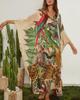 2020 Summer Women's Loose Casual V-neck Long Print Dress