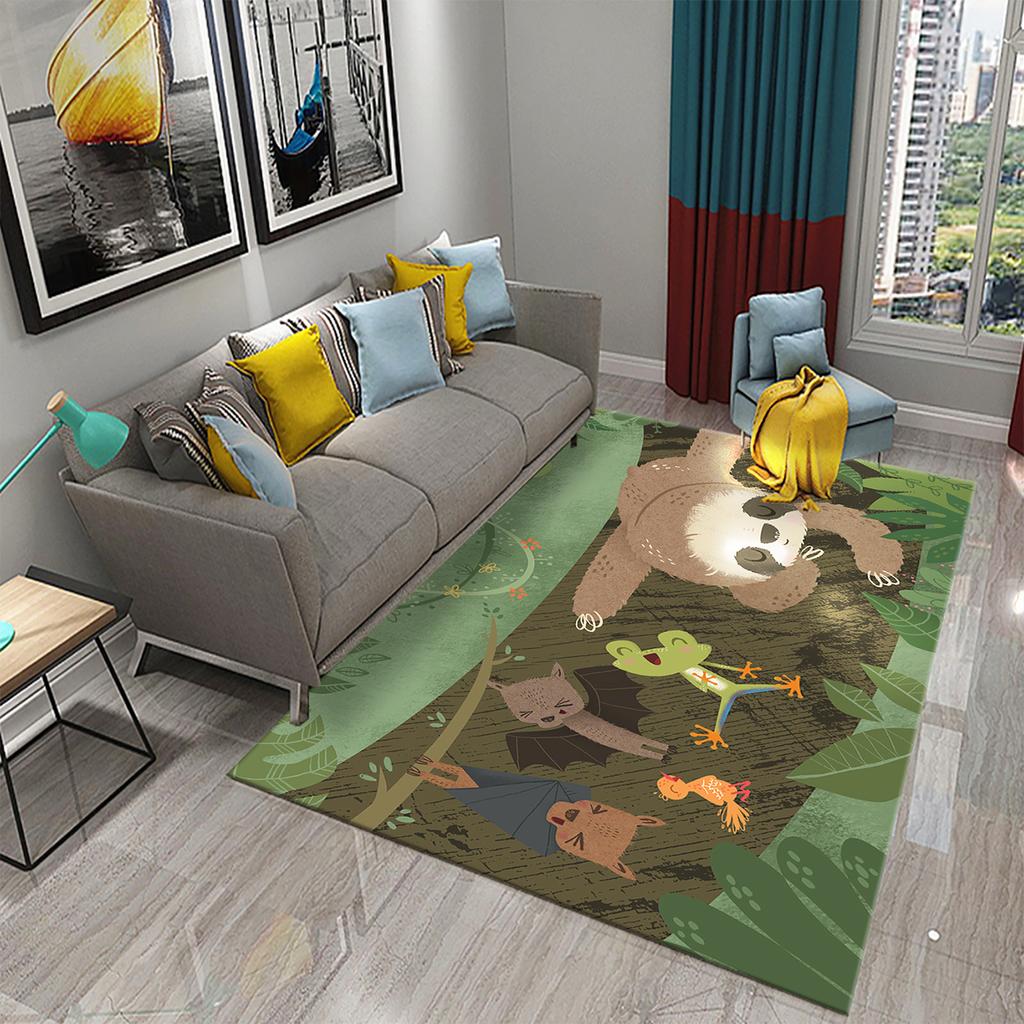 Cute Cartoon Sloth Carpet Lovely Animal Rugs Area Rug for Living Room Bedroom Dining Room Bathroom Door Entrance Non-Slip Mat