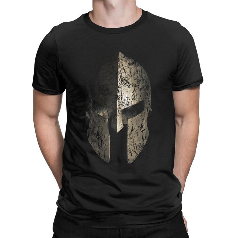 Pánske tričko Spartan Warrior 3D potlač Nadrozmerné tričko Letné tričko s okrúhlym výstrihom Krátky rukáv Vysoko kvalitný odev Voľný Priedušný top