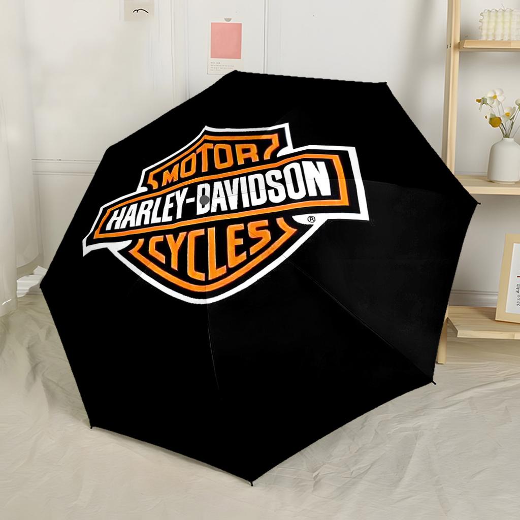 Black Motorcycle Design Automatic Umbrella Sturdy 8-Rib Shaft Durable Plastic & Iron All-Season Umbrella for Travel Outdoor Accessory Spiritual Gift