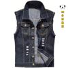 O 51803 Sleeves Denim Vest Men Slim-Fit Denim Vest