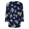 Women's Casual Floral Print Three Quarter Sleeve Crew Neck Top Lightweight Soft Fabric Comfortable Fit Daily Wear