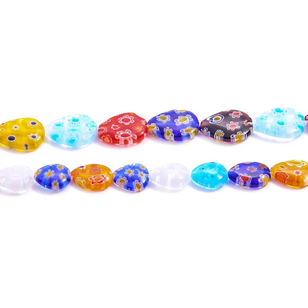 Kolorowy cylinder spłaszczony prostopadłościan w kształcie kropli wody koraliki luźne Lampwork przeszklone koraliki szklane do samodzielnego tworzenia biżuterii