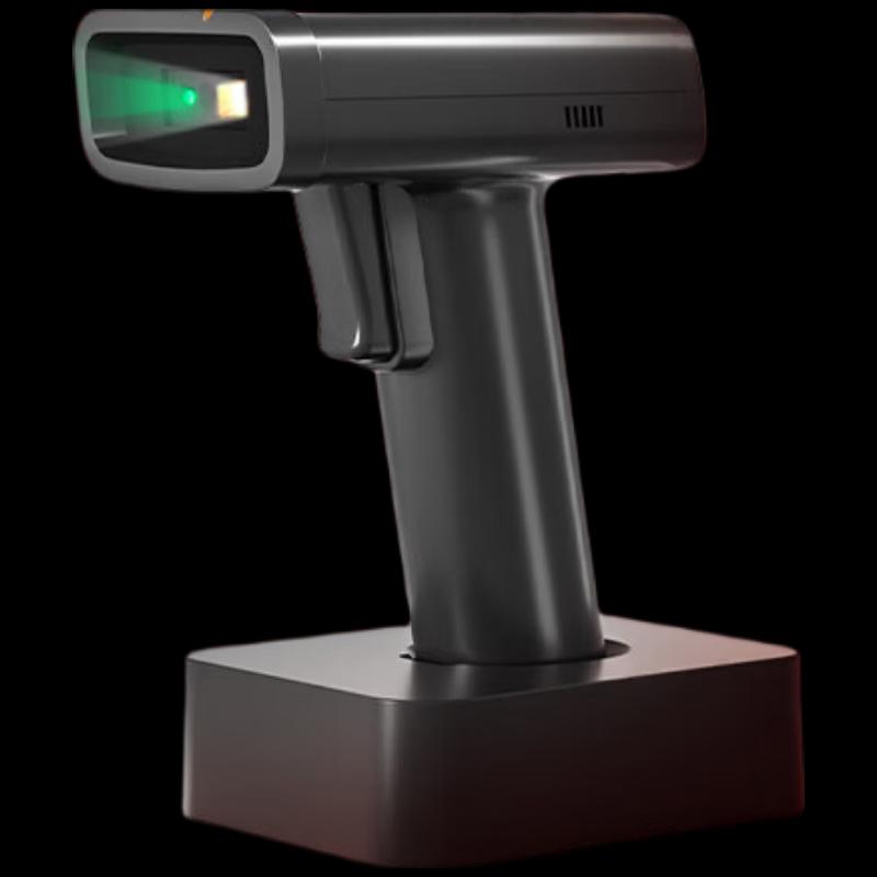 Deli Wireless 2D Barcode Scanner with Bluetooth, Charging Cradle, and LED Screen