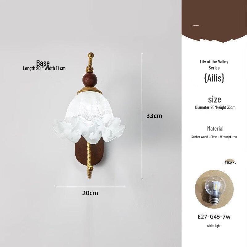 

NuFeng Vintage French Glass Wall Lamp Alice Series