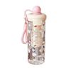 Water bottle1011 spring new high-value cute cartoon large-capacity children's straw cup portable large-capacity plastic cup