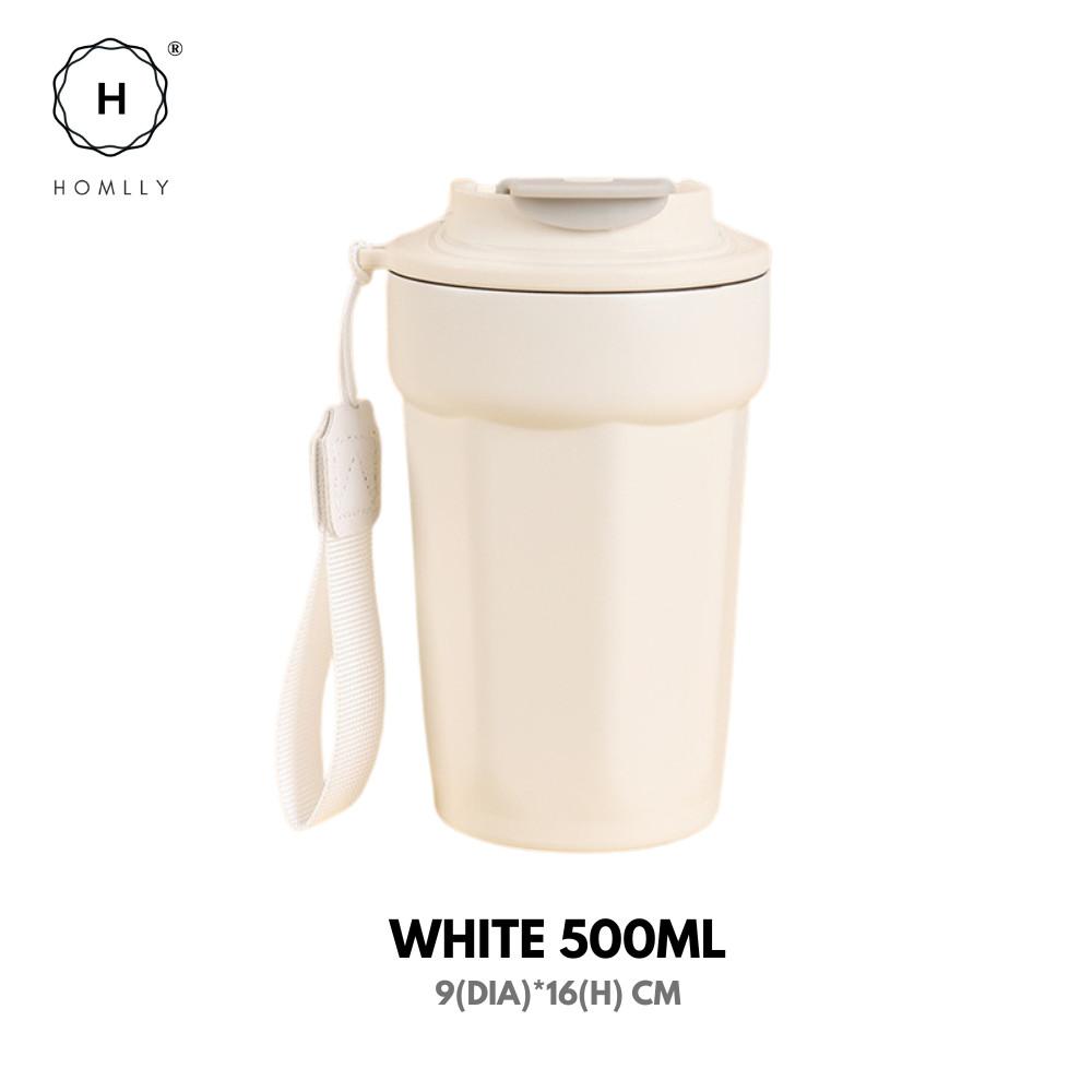 

Homlly Dolii Insulated Vacuum Stainless Steel Thermal Travel Coffee Mug with Leakproof Lid (500ml) 2PCS WHITE 500ML X2