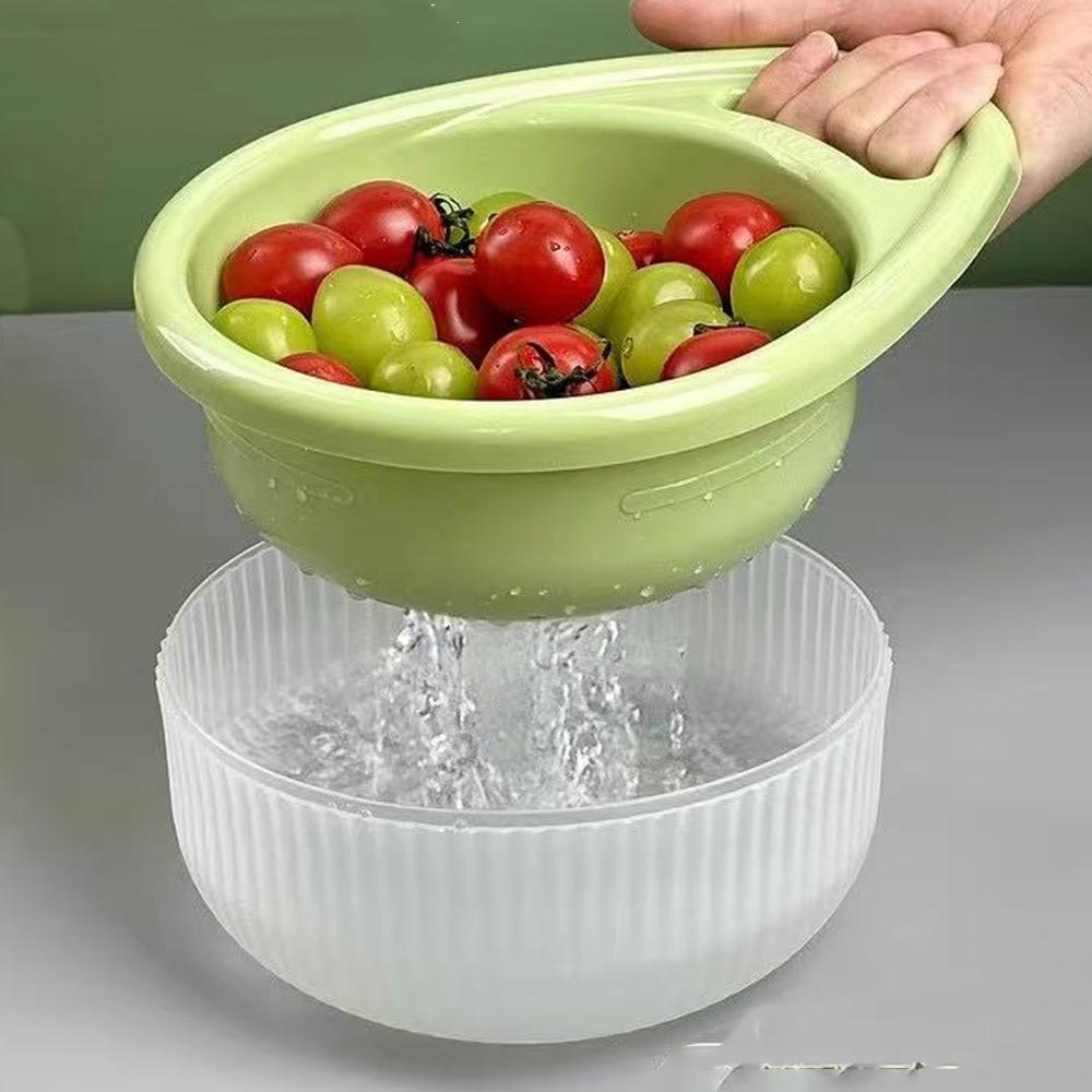Double-layer Resistant Sink Strainer Leftover Drain Basket Fruit and Vegetable Washing Basket Hanging Drainer Rack Kitchen Accessories Storage Box