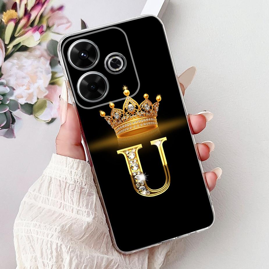 For Xiaomi Redmi 13 Case New Letters Cover 6.79'' Clear Silicone Soft TPU Phone Case For Xiaomi Redmi 13 Redmi13 Back Cover Bags