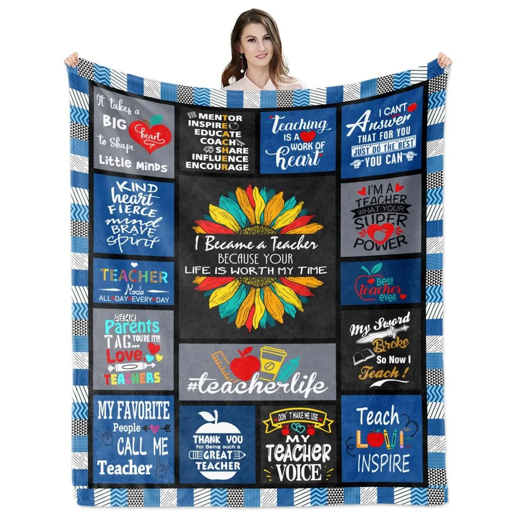 Regali per Insegnanti,Coperta per Insegnanti,Regalo di Apprezzamento per Insegnanti Regalo di Ringraziamento,Giorno degli Insegnanti Laurea Pensionamento Compleanno Coperta Plaid