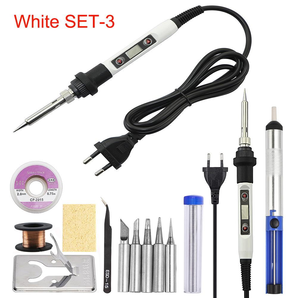 Adjustable Temperature Solder Iron 80W 220V / 110V LCD Electric Soldering Iron Welding Repair Tools