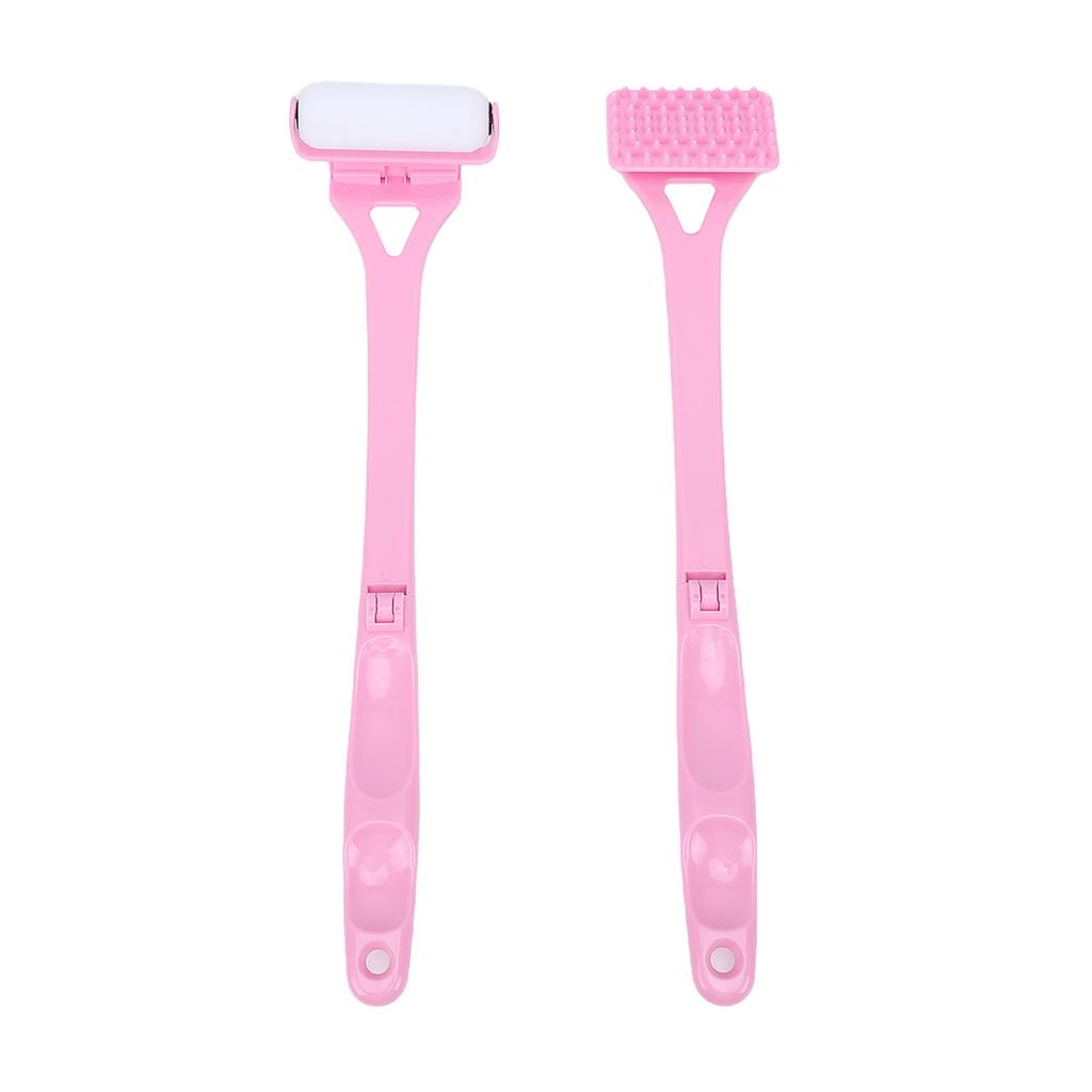Aplicador de Loción para la Espalda Plegable con Mango Largo Rodillo Rascador de Espalda Portátil Rodillo de Aplicación de Protector Solar Autobrillantador Rosa