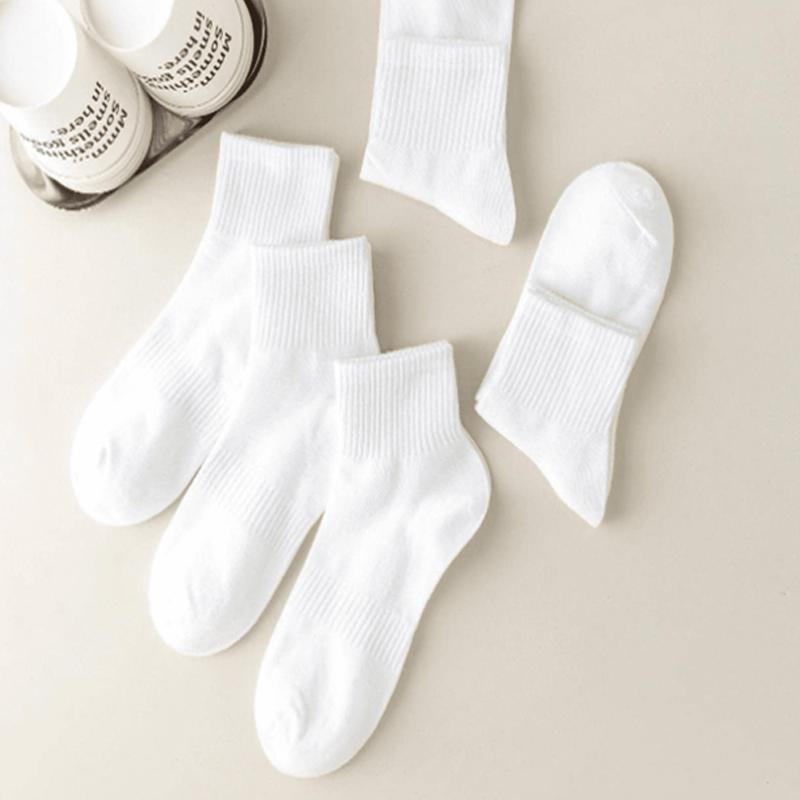 5/10 Paar Einfache Uni-Socken Komfort All Matching Mid-Tube Socken Lässige und Bequeme Socken für DAMEN Kurze Socken