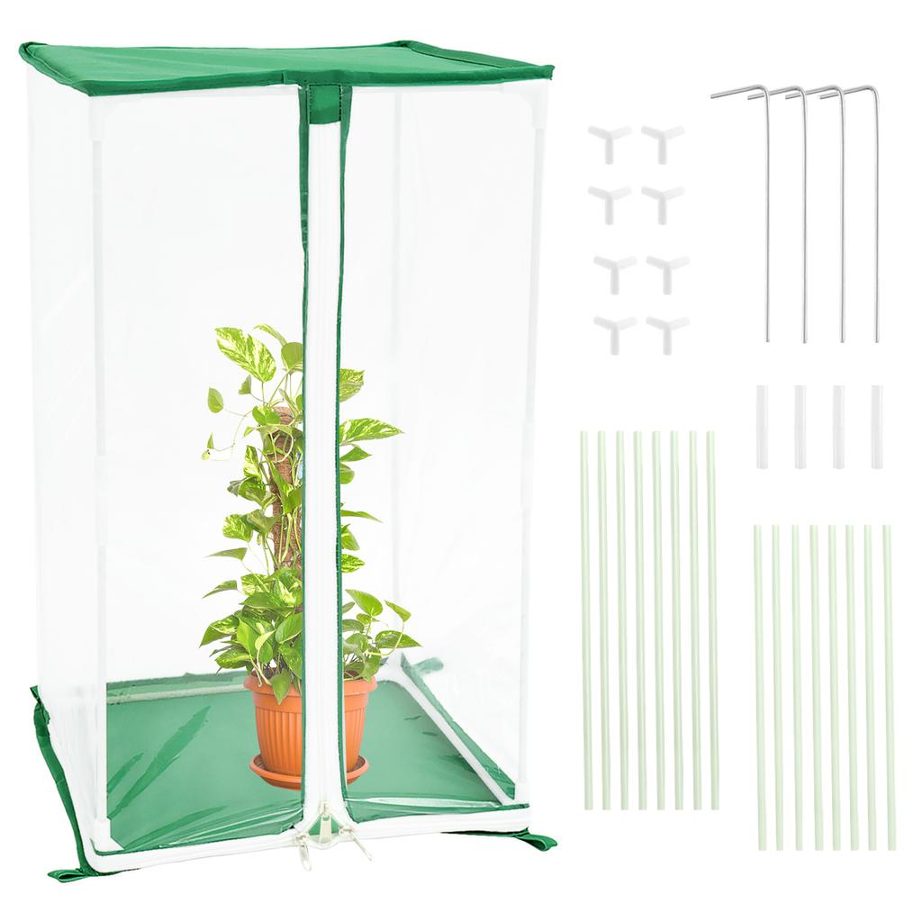 Mini Greenhouse Clear PVC Portable Greenhouse Lightweight Square Small Greenhouse Cover with Ground Nails for Garden Outdoor