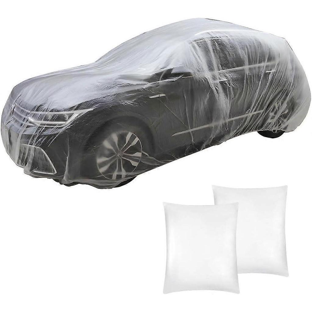 2025 Latest Model 2 PCS Disposable Car Cover, 15.8' 24.6' Waterproof Dustproof Clear Ca