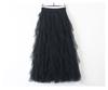 The Korean Version of the Elastic Waist Is Fashionable and Versatile, Showing Thin Mesh Stitching, Irregular Midi and High-waisted Skirts