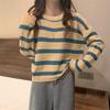 Striped T-shirt Women's Inner with Korean Version Knitted Long-sleeved T-shirt Autumn and Winter  New Versatile