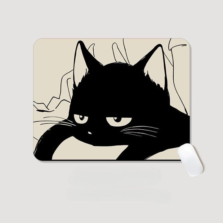 Cute Black Cat Small Mouse Pad Female Non-slip Cushion Office Entertainment Thickened Computer Desk Pad Wrist Pad