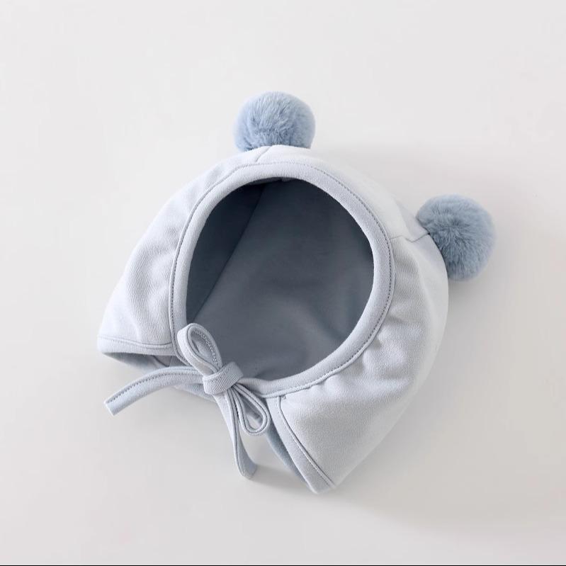 Jingqi Cute Newborn Ear Protection Tie-On Hat for Autumn and Winter.