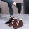 GKTINOO Snow Boots Women Genuine Leather Platform Sole Round Toe Warm Fur Sewing Design Winter 2024 Ladies Shoes Handmade