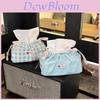 Style Floral Cloth Tissue Box Cover With Drawstring Organizer For Car And Home Decor