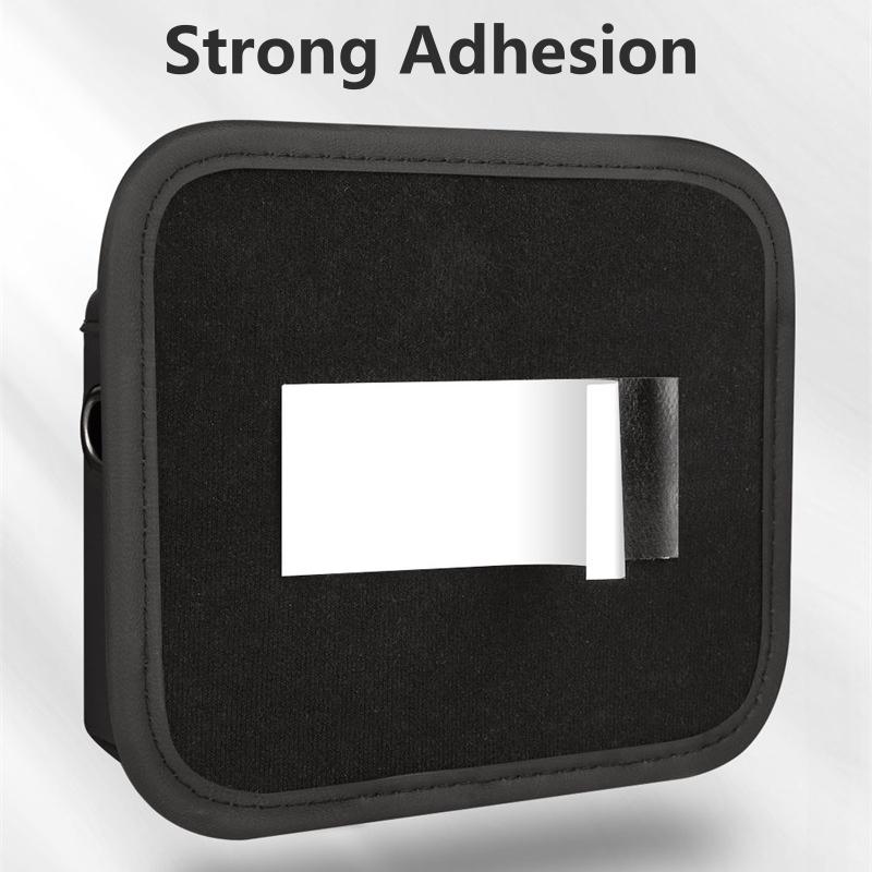 Faux Leather Car Phone Holder, Multifunctional Adhesive Dashboard Storage Bag, Universal Vehicle Interior Accessory Organizer