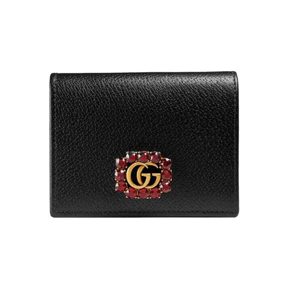 GUCCI GG Marmont Leather Wallet Small Women's Black 499783-CWGHT-8230