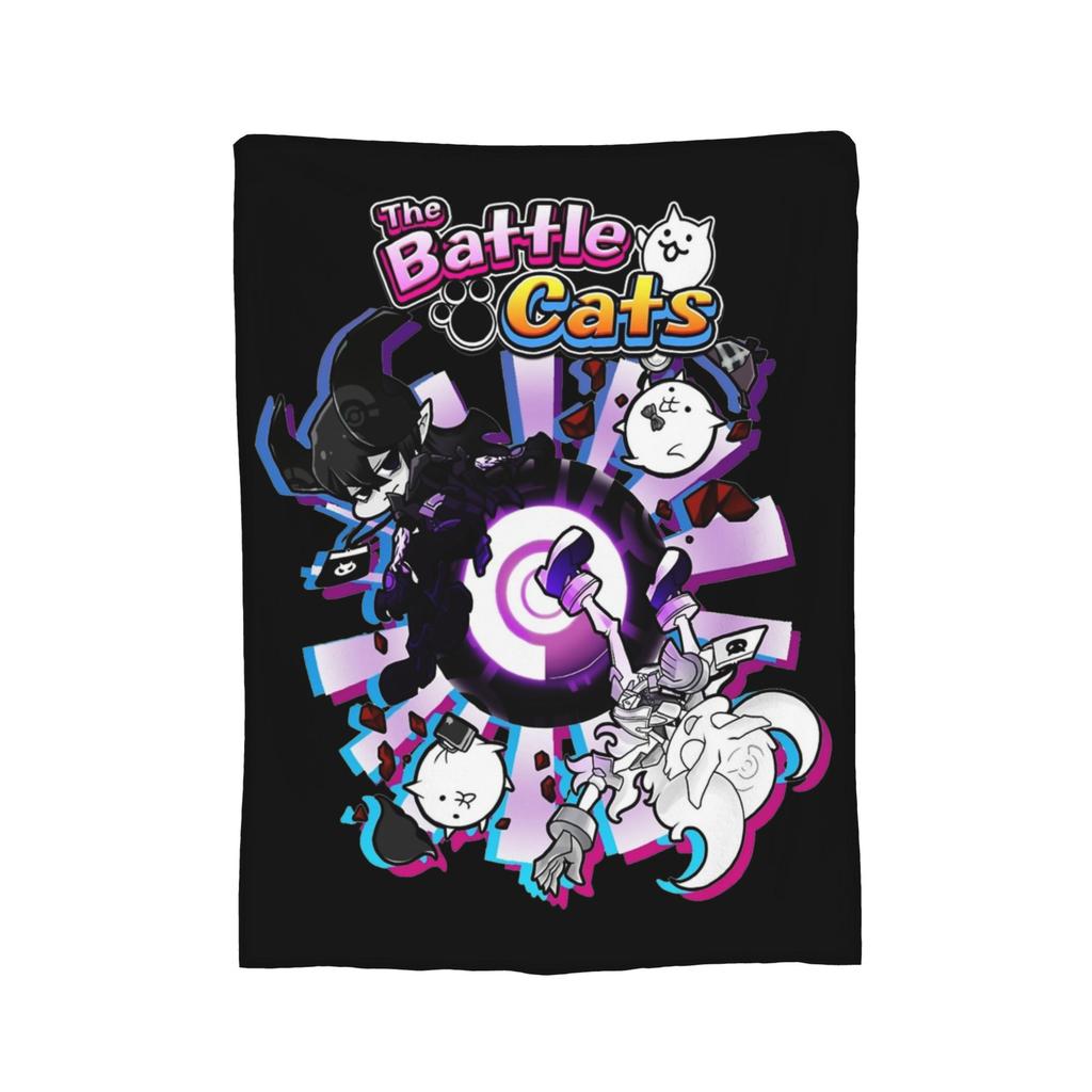 Spel Tecknad film The Battle Cats Filt Sammet Tryckt Bärbar Varm Pläd för Soffa Utomhus Sängöverkast