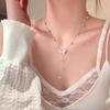 Beach Vacation Star-dazzling Zircon Butterfly Pearl Necklace for Women, Light Luxury Neck Chain, Accessory, Collar Chain