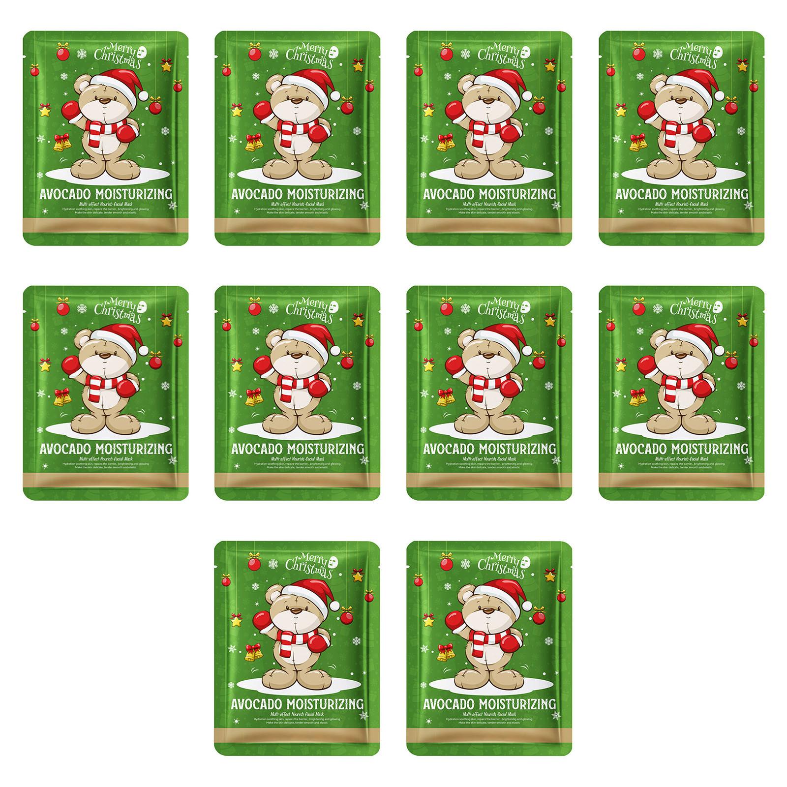

10 Piece Christmas Theme Face Mask Tool Kit Essence Skin Care Set Holiday Gift Ideas for Women One Size