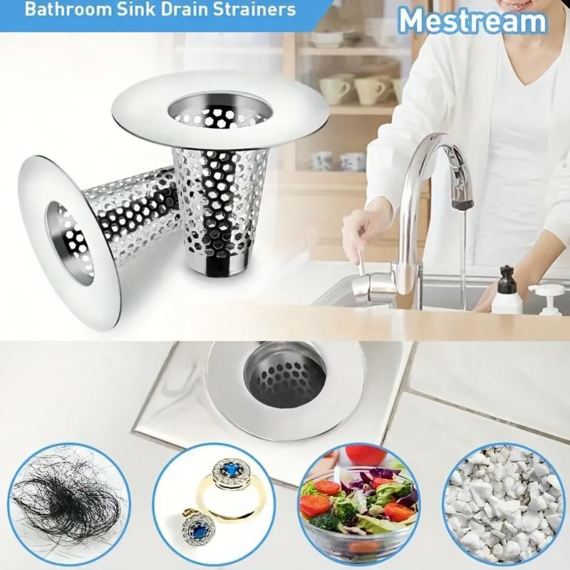 1pc Bathroom Sink Strainer - Brushed Finish, Hair Catcher with Small Tapered Bathtub Cover