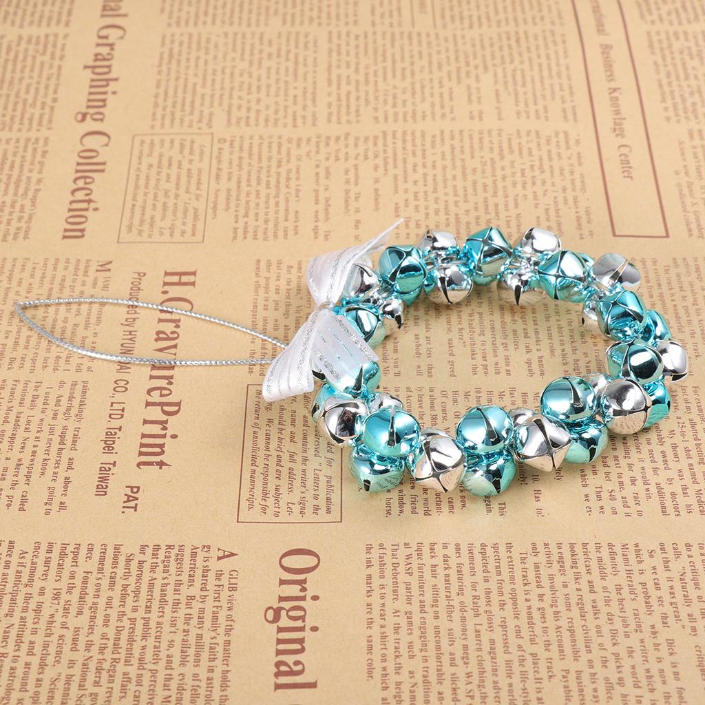 Christmas Bells Hanging Decor Small Size Bell Pendant For Tree Door Home Office Decoration Silver Blue Style